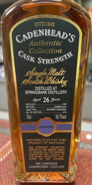 Cadenheads Authentic Collection, 26yo Srpingbank Cask Strength (70cl,