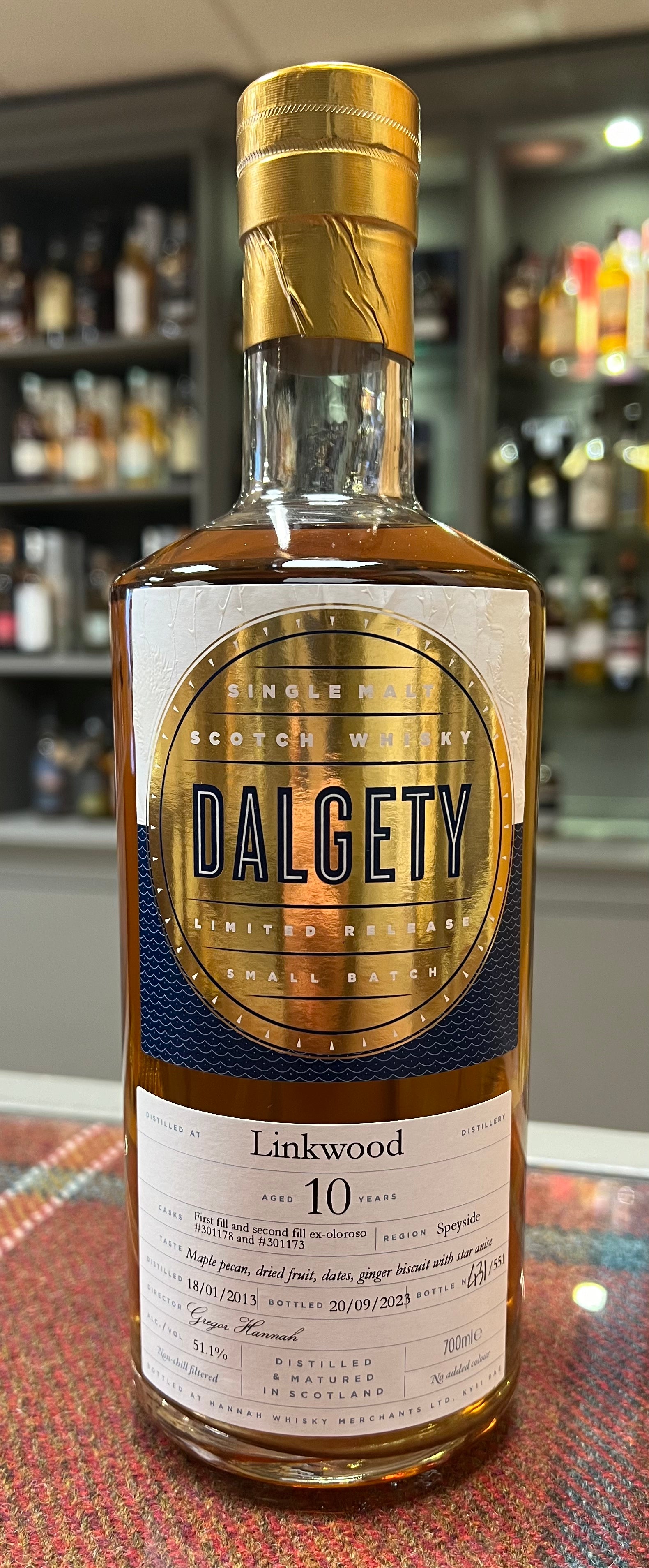 Lady of the Glen: Dalgety Bay Linkwood 10yo finished in First & Second Fill Ex Oloroso Casks (70cl, 50.6%)