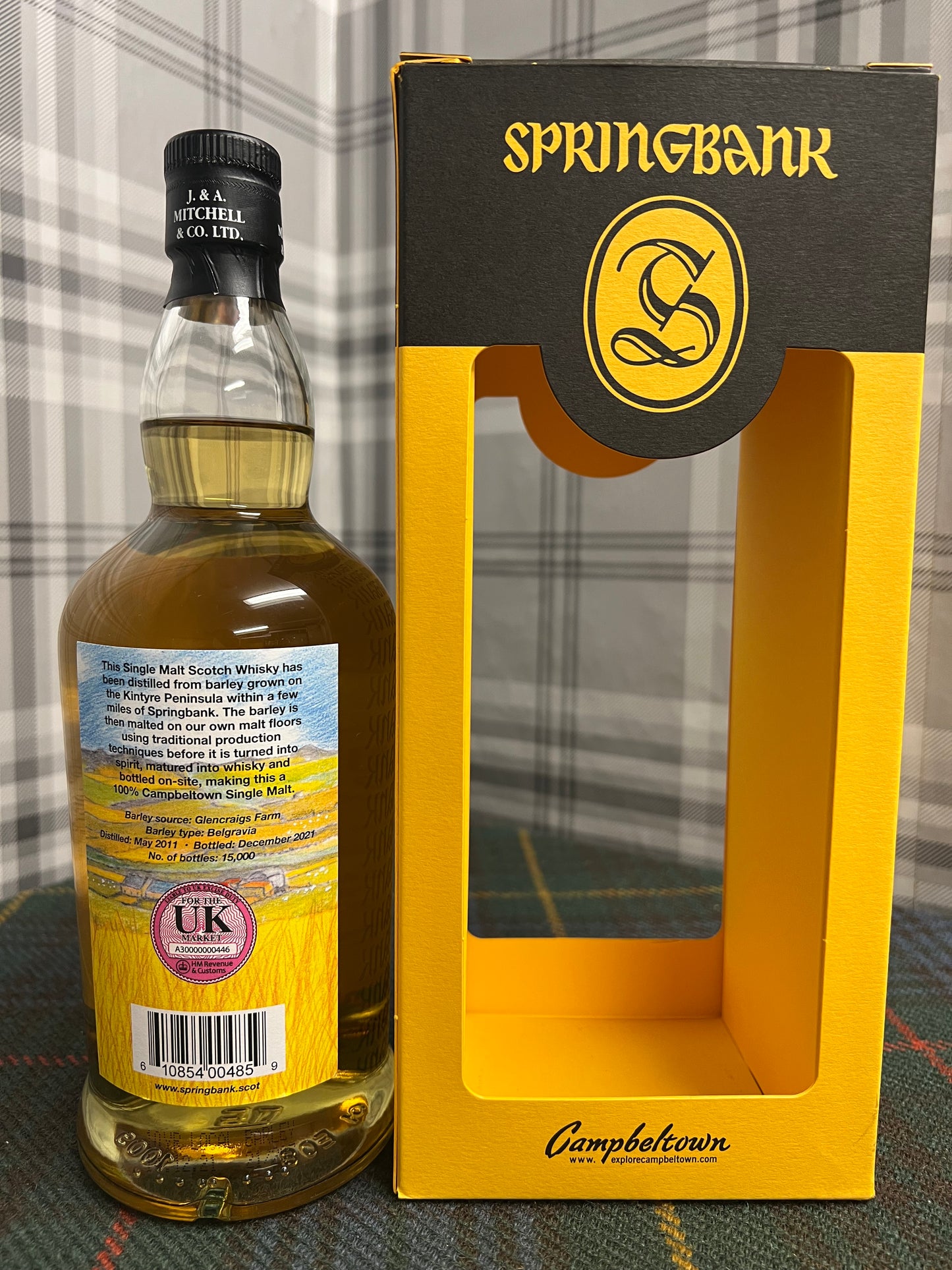 Springbank 10 Year Old Local Barley - Bottled 14/12/2021  (70cl, 51.6%)