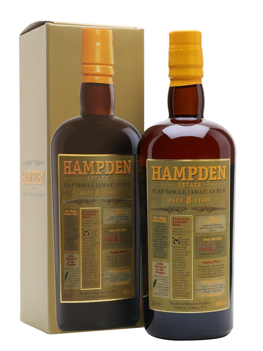 hampden estate 8 year old jamiacan rum (70cl, 46%)